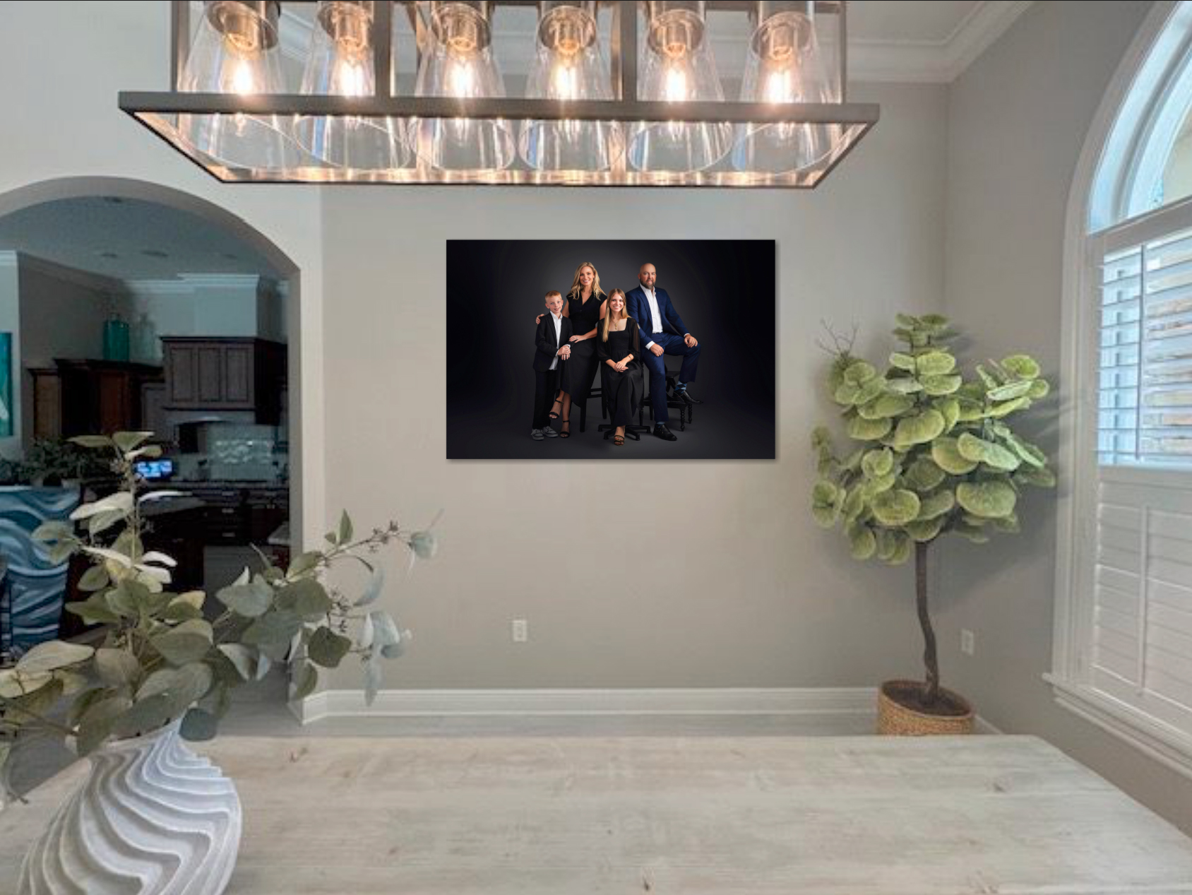 Large format black and white family portrait — professional photography wall art