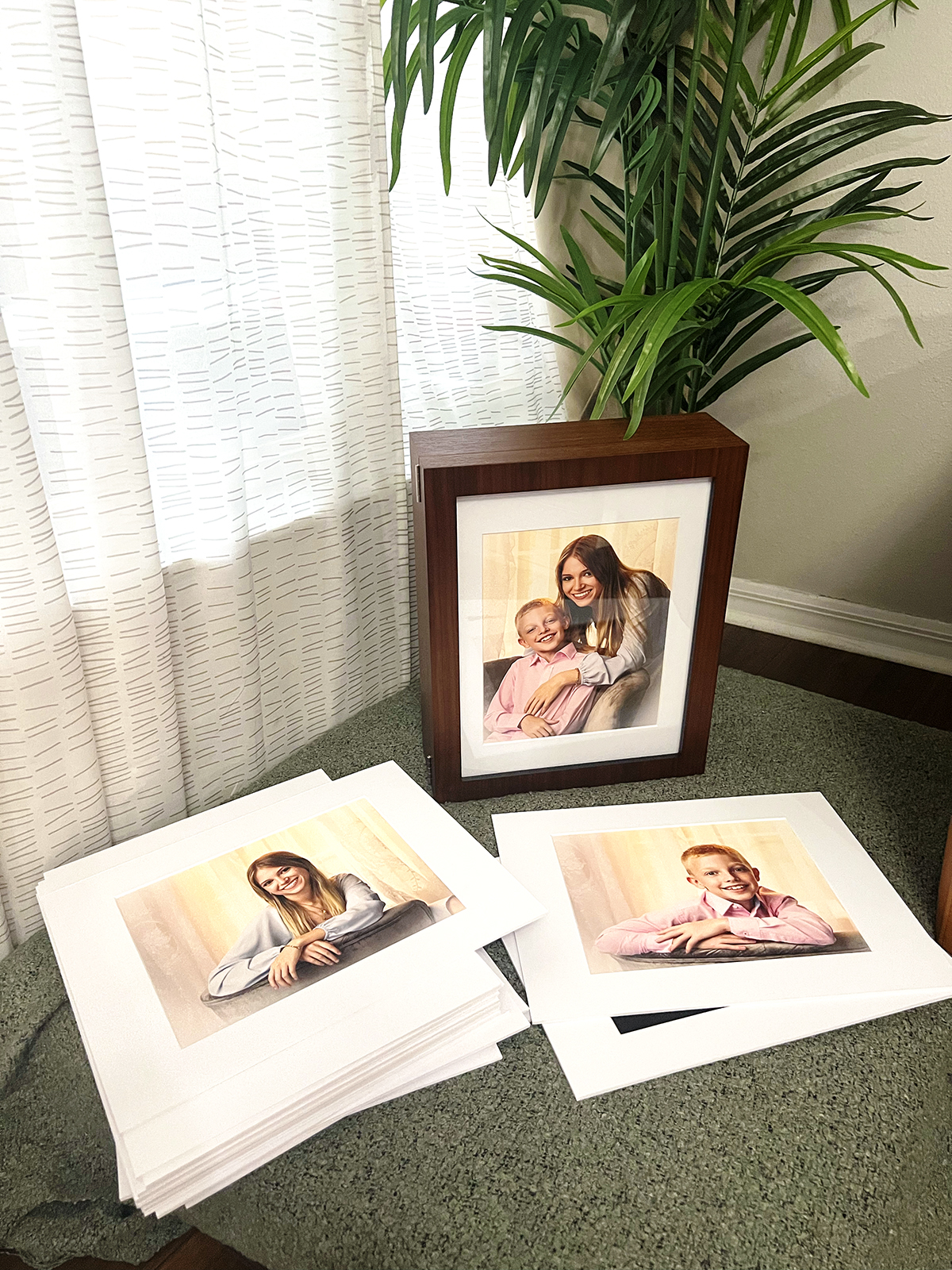 Luxury portrait keepsake box with glass display — heirloom family photography