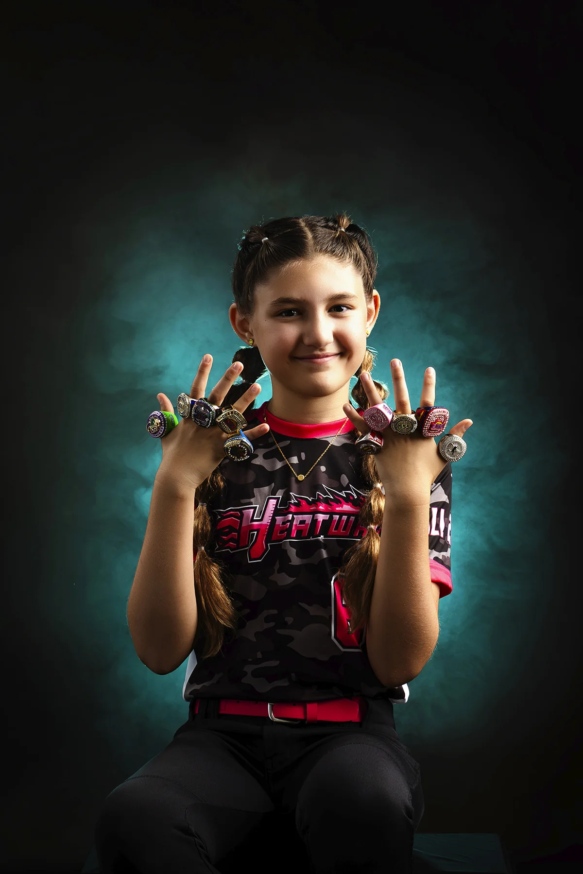 Martial arts athlete executing kick with white smoke effect