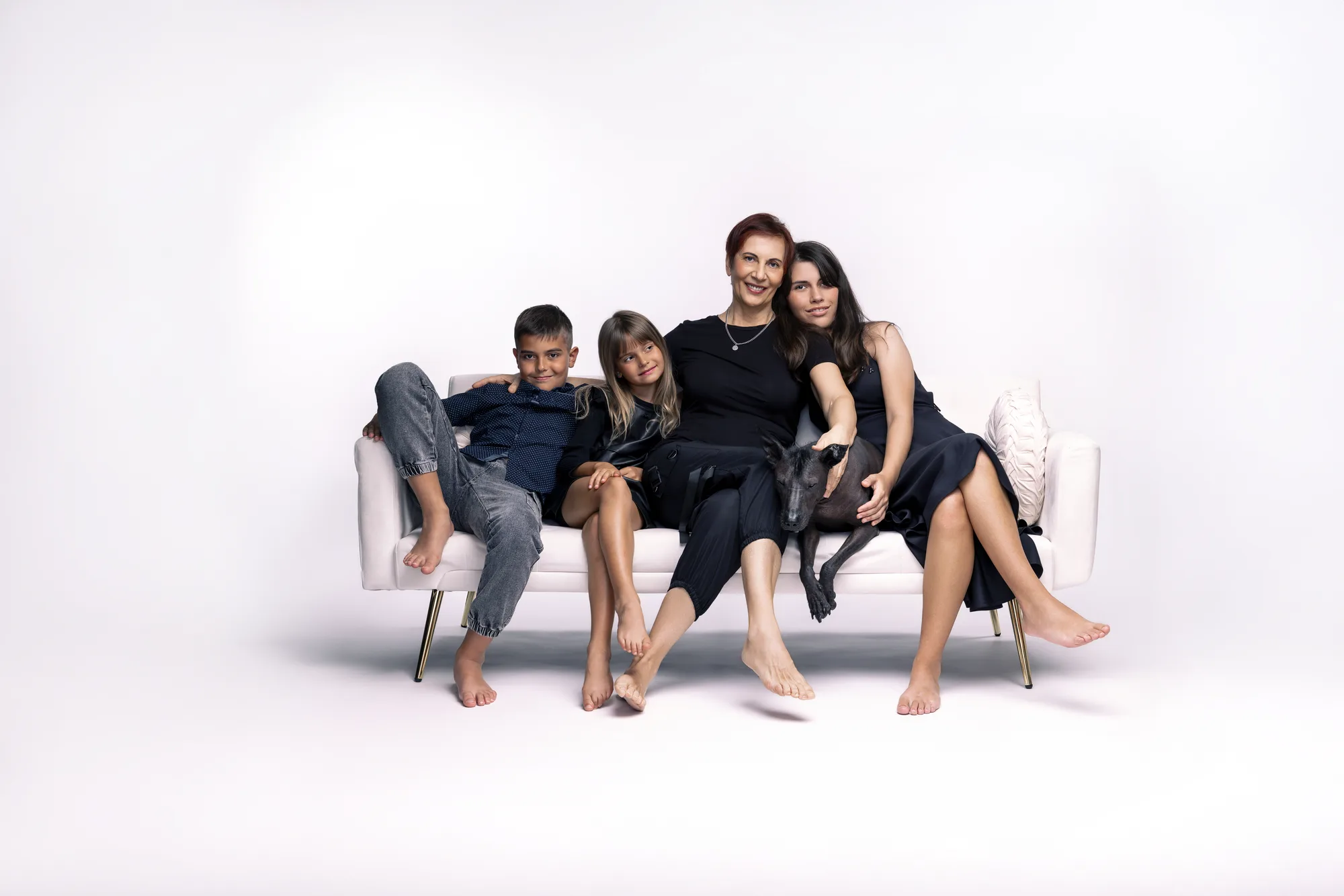 Light background family portrait