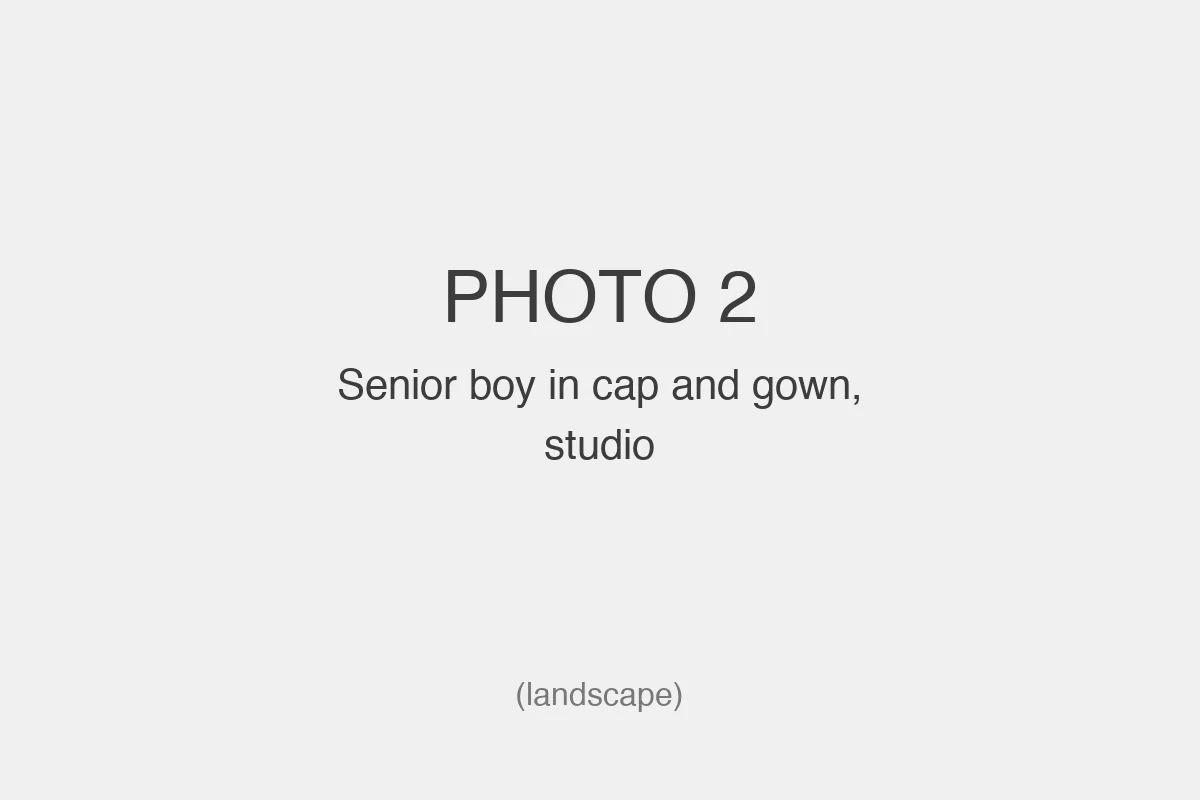 Senior boy in cap and gown