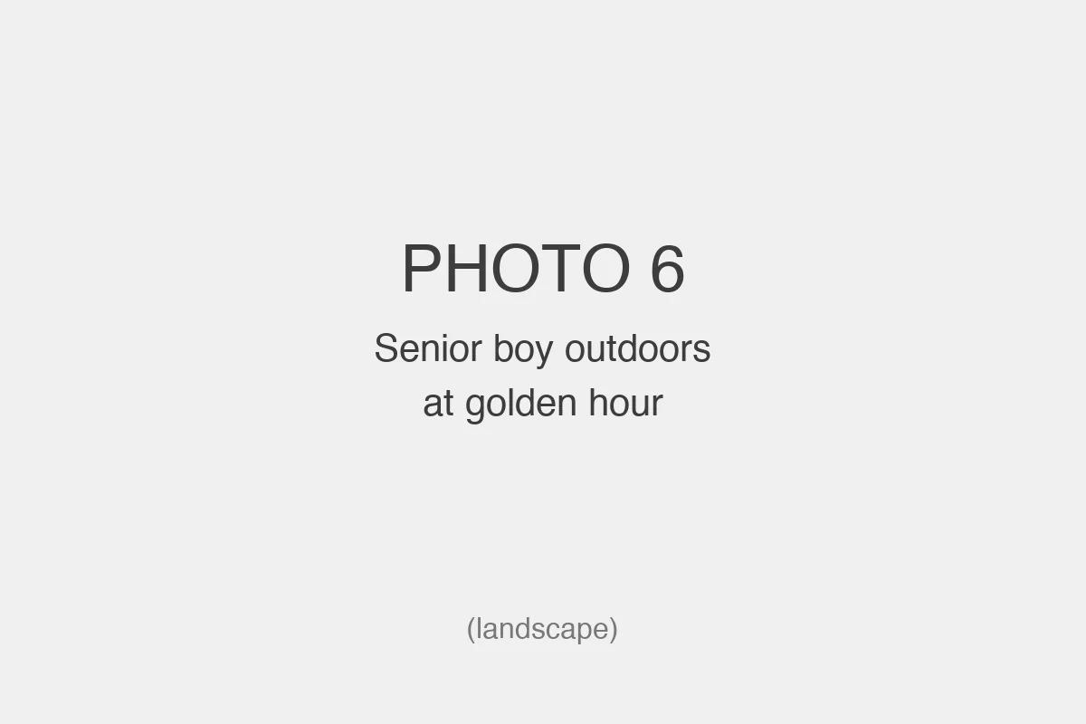 Senior boy outdoors at golden hour