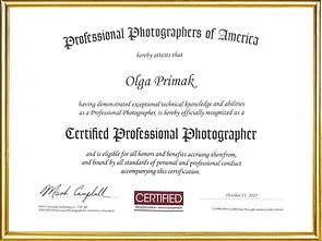 Certified Professional Photographer - Professional Photographers of America